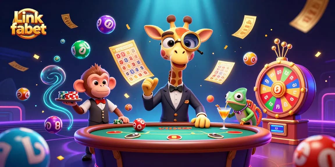 Engage with the vibrant scene showcasing Link fabet, featuring a high-roller giraffe and dynamic gaming elements.