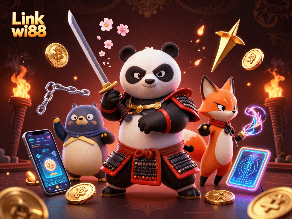 Experience the excitement of gambling with Link wi88 in an energetic 3D digital casino scene.