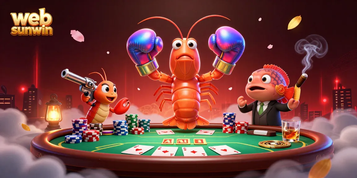 Engage with web sunwin in this vibrant casino scene featuring dynamic poker action with colorful chips and cards.